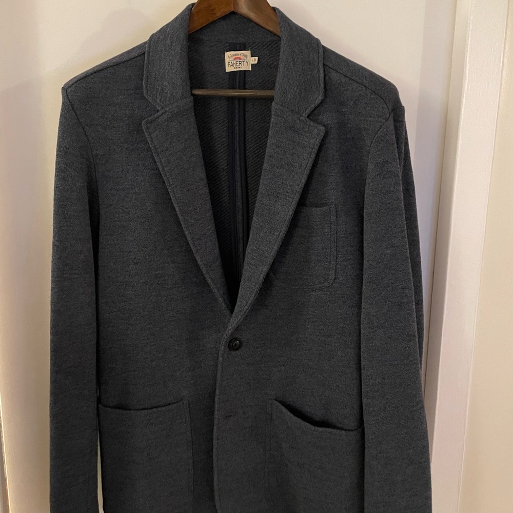 Faherty Inlet Knit Blazer Sweater Men’s Navy Large